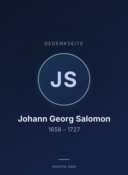 Gedenkportrait von Johann Georg Salomon