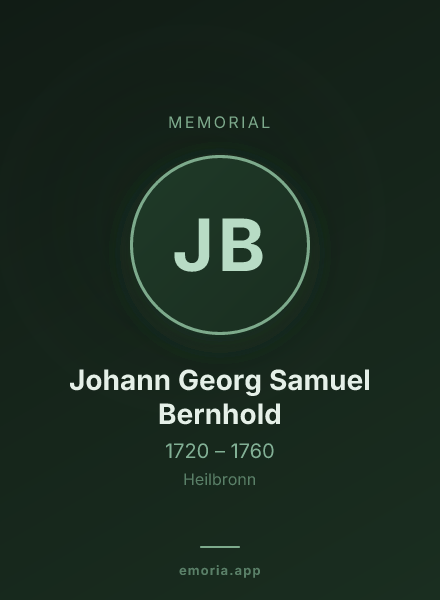 Memorial portrait of Johann Georg Samuel Bernhold