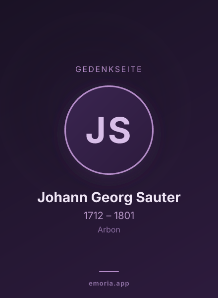Gedenkportrait von Johann Georg Sauter
