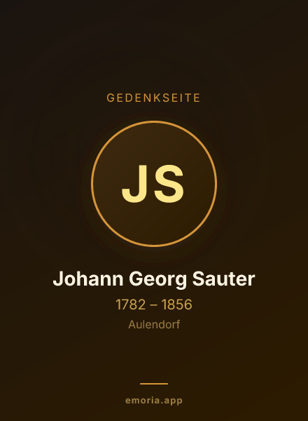 Gedenkportrait von Johann Georg Sauter