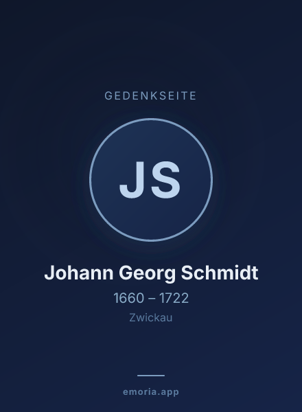 Gedenkportrait von Johann Georg Schmidt