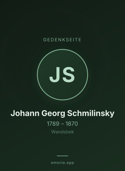 Gedenkportrait von Johann Georg Schmilinsky