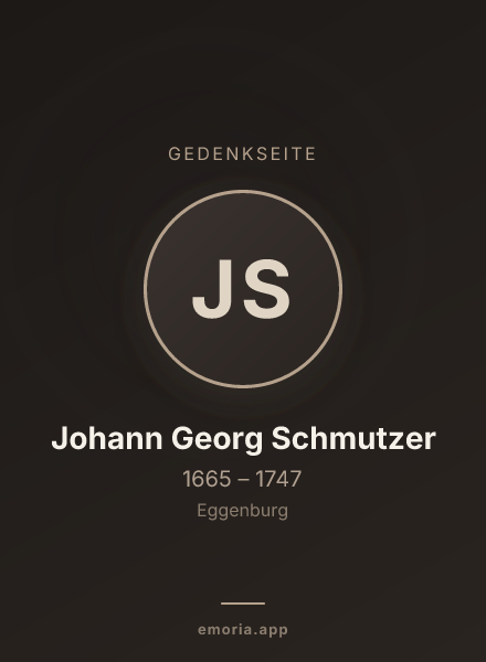 Gedenkportrait von Johann Georg Schmutzer