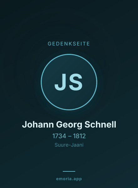 Gedenkportrait von Johann Georg Schnell