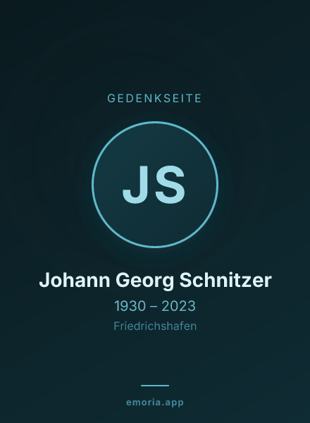 Gedenkportrait von Johann Georg Schnitzer