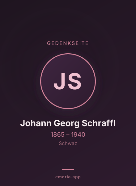 Gedenkportrait von Johann Georg Schraffl