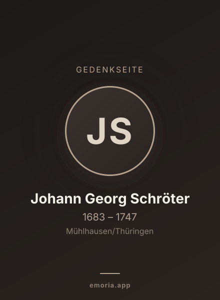 Gedenkportrait von Johann Georg Schröter