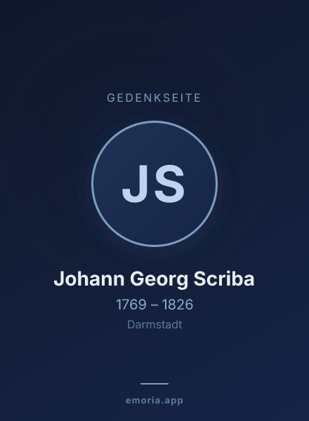 Gedenkportrait von Johann Georg Scriba