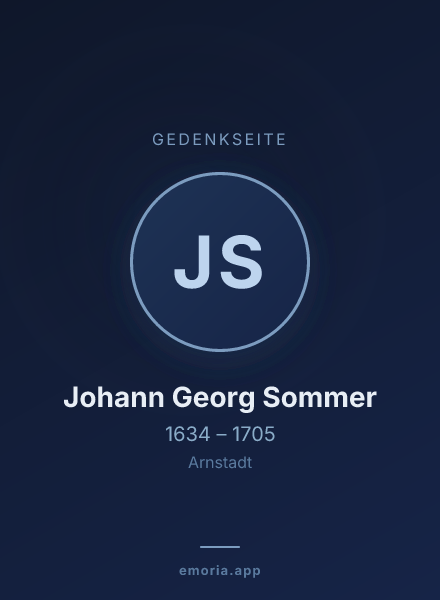 Gedenkportrait von Johann Georg Sommer