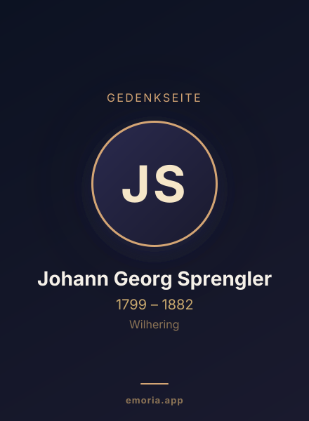 Gedenkportrait von Johann Georg Sprengler