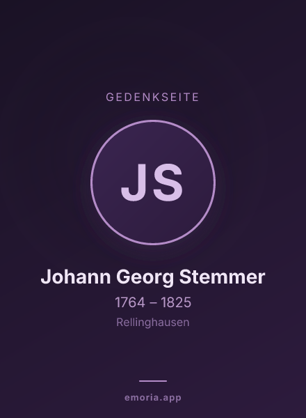 Gedenkportrait von Johann Georg Stemmer