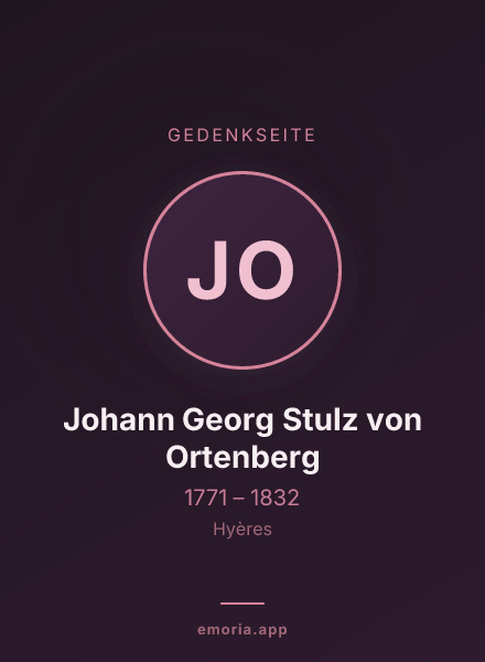 Gedenkportrait von Johann Georg Stulz von Ortenberg