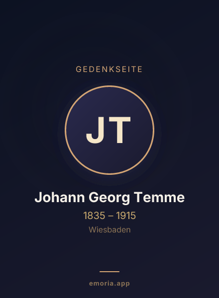Gedenkportrait von Johann Georg Temme