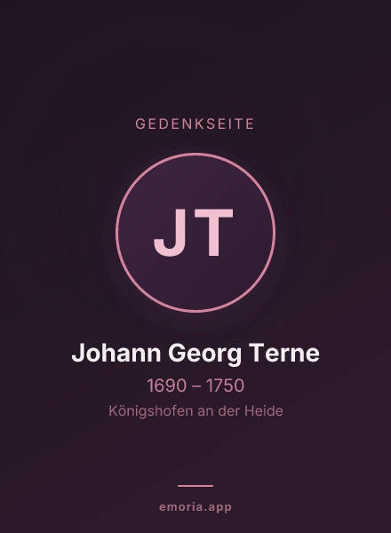 Gedenkportrait von Johann Georg Terne