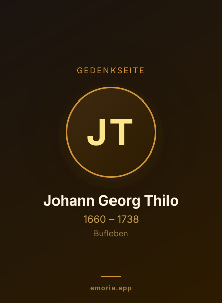 Gedenkportrait von Johann Georg Thilo