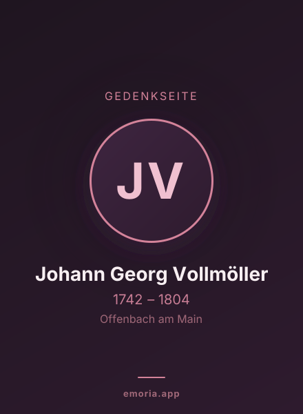 Gedenkportrait von Johann Georg Vollmöller
