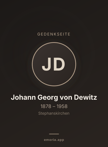 Gedenkportrait von Johann Georg von Dewitz