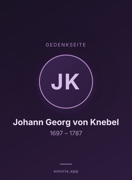 Gedenkportrait von Johann Georg von Knebel