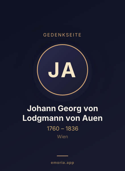 Gedenkportrait von Johann Georg von Lodgmann von Auen