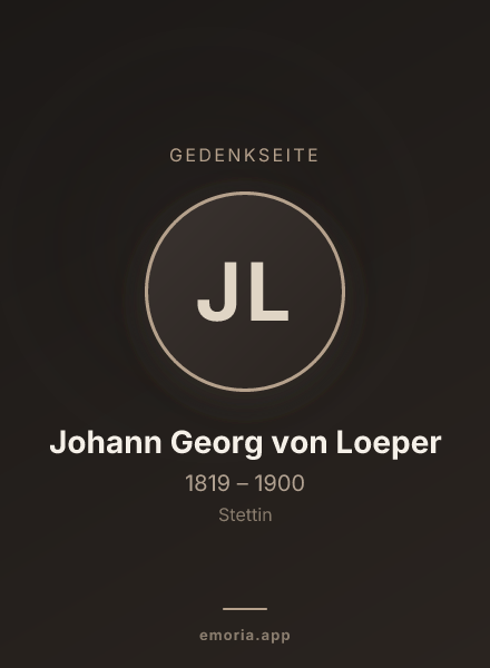 Gedenkportrait von Johann Georg von Loeper
