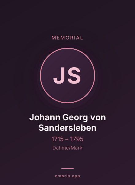 Memorial portrait of Johann Georg von Sandersleben