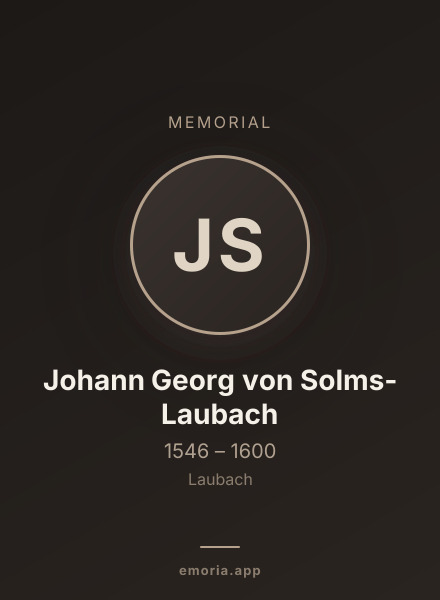 Memorial portrait of Johann Georg von Solms-Laubach