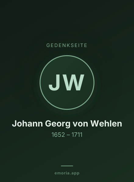 Gedenkportrait von Johann Georg von Wehlen