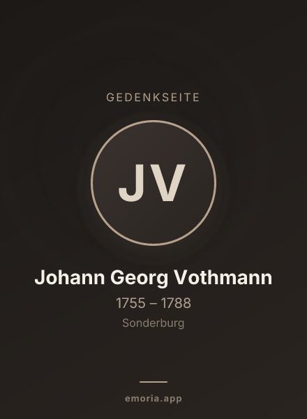 Gedenkportrait von Johann Georg Vothmann