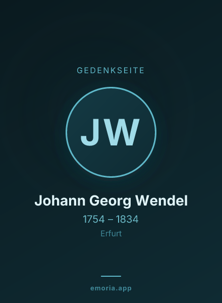 Gedenkportrait von Johann Georg Wendel