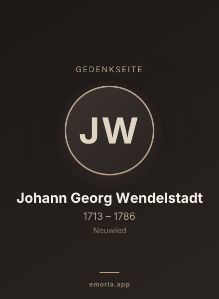 Gedenkportrait von Johann Georg Wendelstadt
