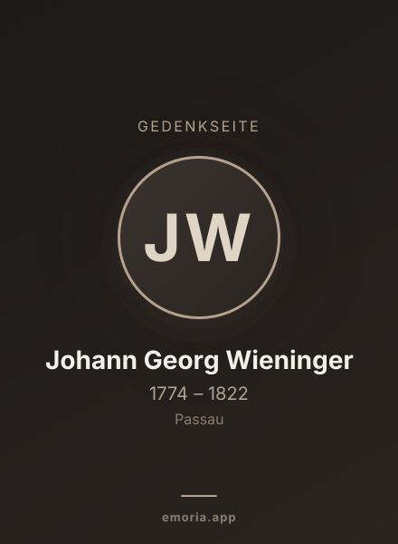 Gedenkportrait von Johann Georg Wieninger