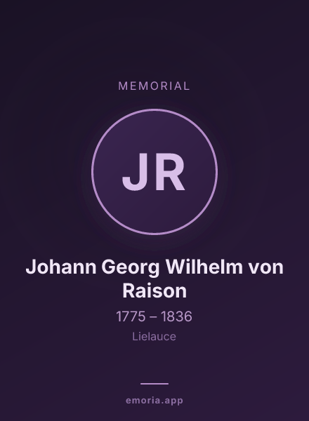 Memorial portrait of Johann Georg Wilhelm von Raison