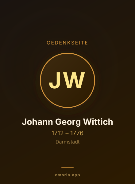 Gedenkportrait von Johann Georg Wittich