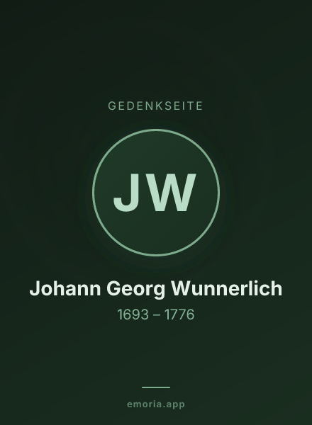 Gedenkportrait von Johann Georg Wunnerlich