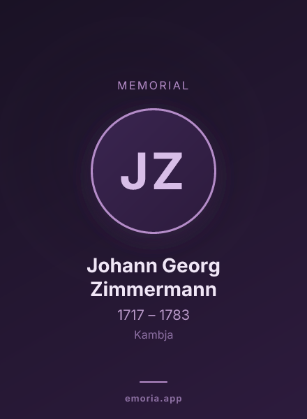 Memorial portrait of Johann Georg Zimmermann