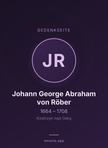 Gedenkportrait von Johann George Abraham von Röber