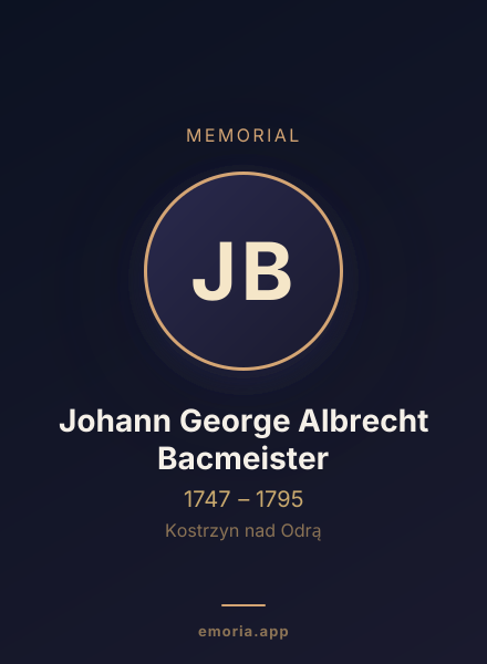 Memorial portrait of Johann George Albrecht Bacmeister