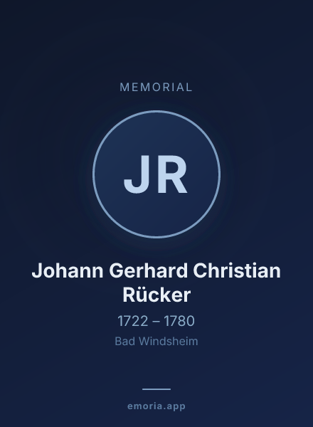 Memorial portrait of Johann Gerhard Christian Rücker