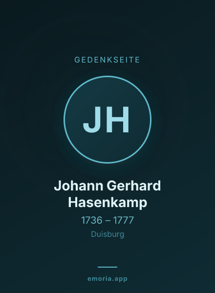 Gedenkportrait von Johann Gerhard Hasenkamp