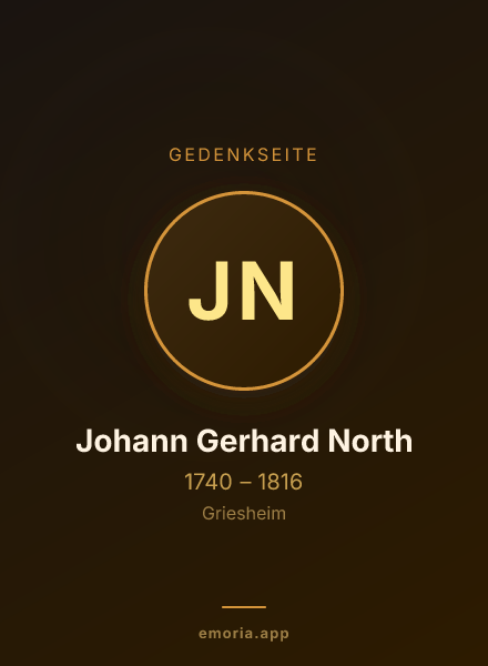 Gedenkportrait von Johann Gerhard North