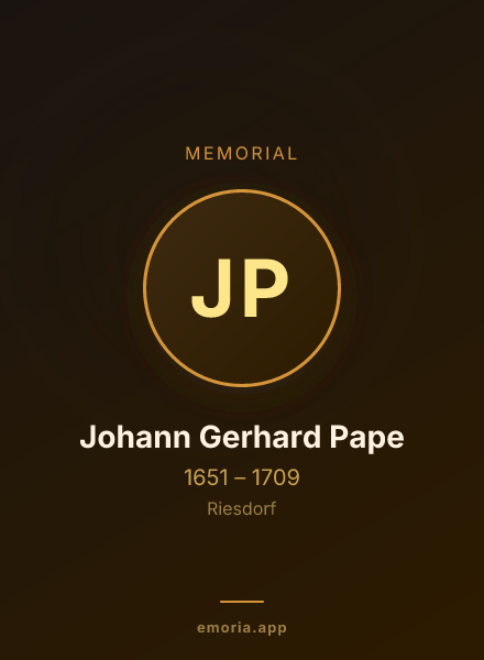 Memorial portrait of Johann Gerhard Pape