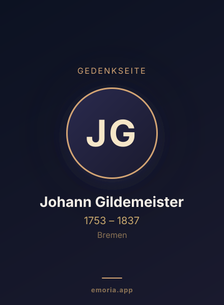 Gedenkportrait von Johann Gildemeister