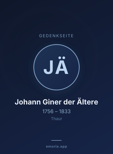 Gedenkportrait von Johann Giner der Ältere