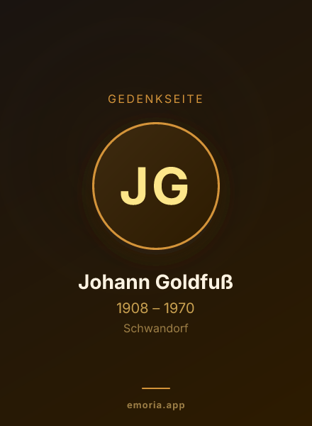 Gedenkportrait von Johann Goldfuß