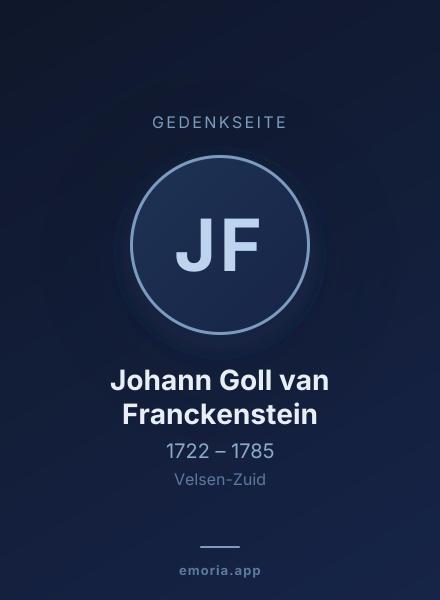 Gedenkportrait von Johann Goll van Franckenstein