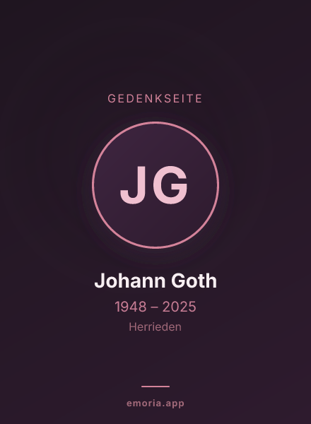 Gedenkportrait von Johann Goth