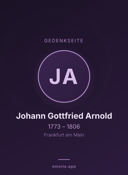 Gedenkportrait von Johann Gottfried Arnold