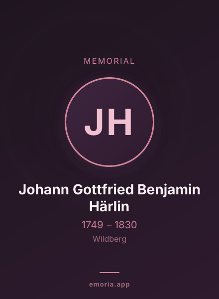 Memorial portrait of Johann Gottfried Benjamin Härlin