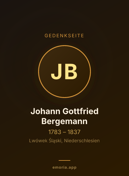 Gedenkportrait von Johann Gottfried Bergemann