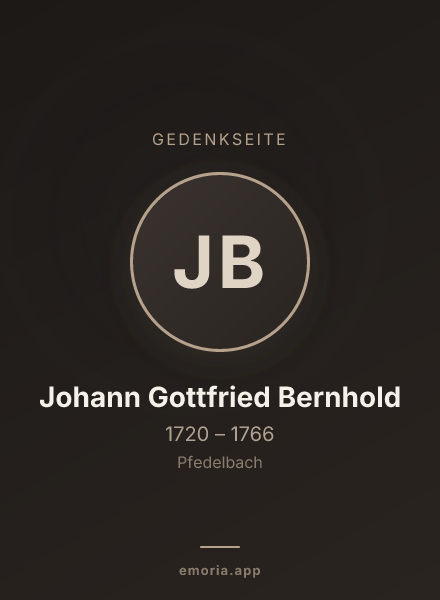 Gedenkportrait von Johann Gottfried Bernhold